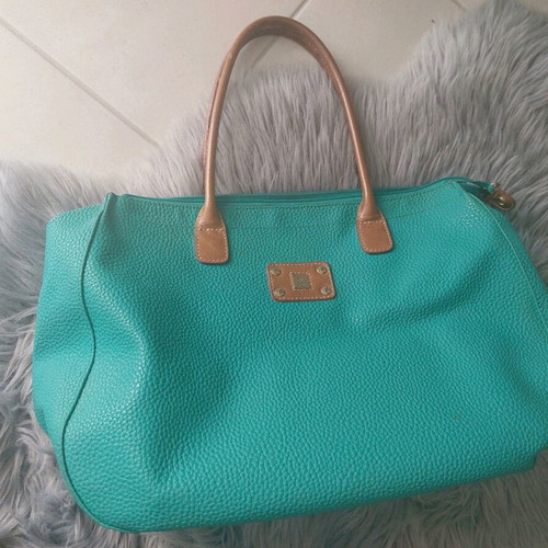 KEM leather shoulder bag, turquoise