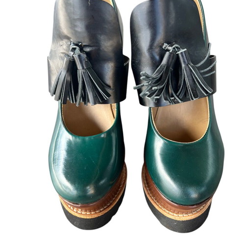 Filipe Sousa women's platform shoes new, size 36, brown and green