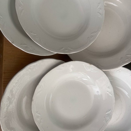 Vintage porcelain plates used, set of 9 pieces from 1920