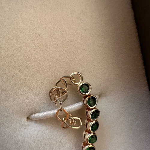 Women's bracelet new, green and gold