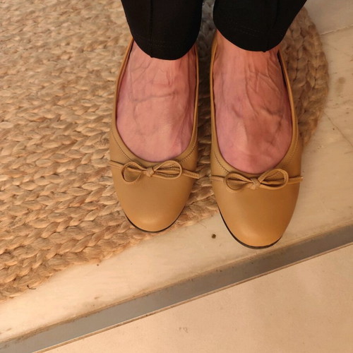 Tessera leather ballerinas like new, size 39, beige and brown