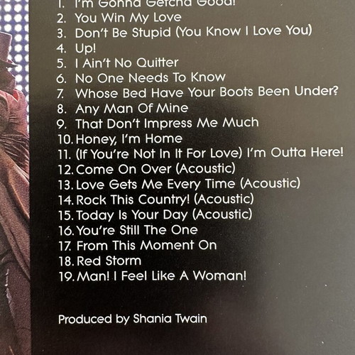 Shania Twain Live in Las Vegas CD like new, country