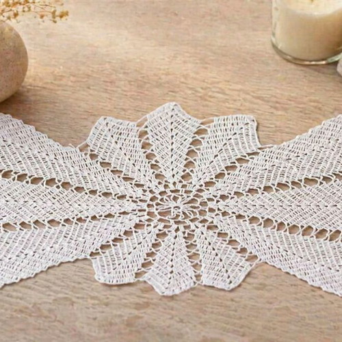 Handmade lace doily large with star pattern, new