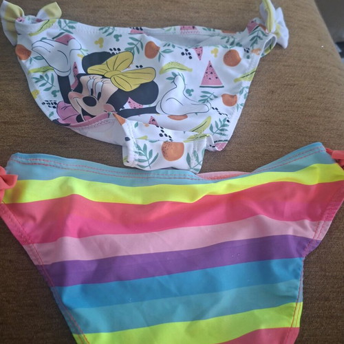 Swimwear bottoms for girls age 8 like new, pack of 2, colorful