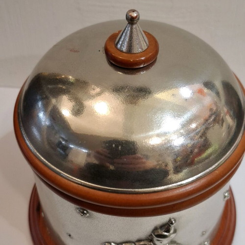 Chopard Royal Selangor Pewter & Wood Happy Clown Storage Box like new