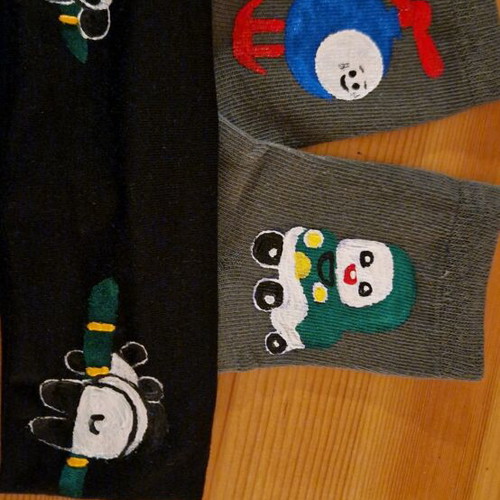 Children's socks hand-painted, 2 sets made to order