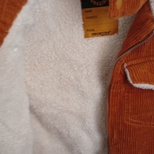 Corduroy brown jacket with fur and detachable hood like new, 10 years