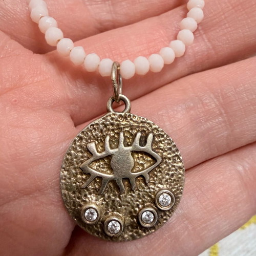 Hermina 925 beaded necklace like new, gold color