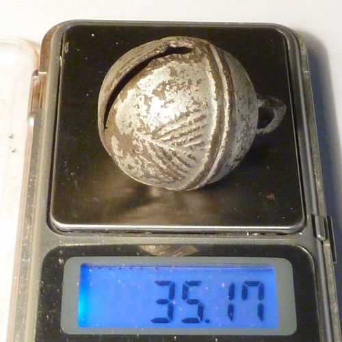 Antique bronze silver-plated bell used, horse ammunition rattle