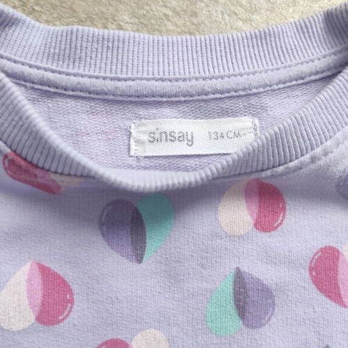 Girls' blouse 8 years lilac with hearts like new Sinsay