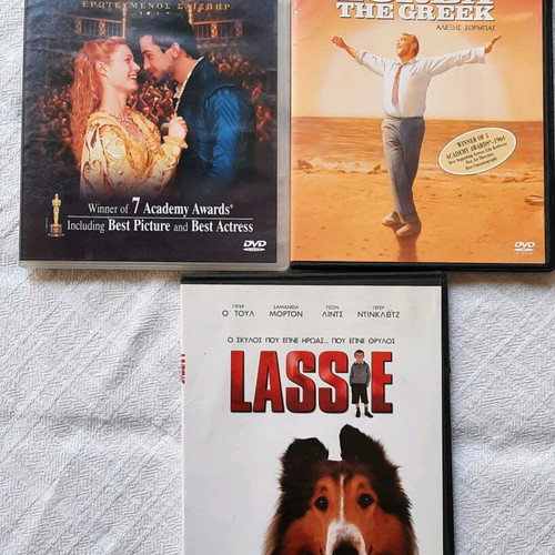 Pack of 3 DVDs with favorite movies like new, Greek subtitles