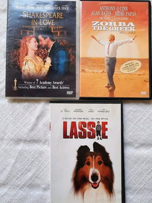 Pack of 3 DVDs with favorite movies like new, Greek subtitles