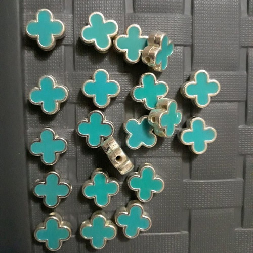 28 Blue cross charms with silver color, Crafts & new plastic constructions, Cross
