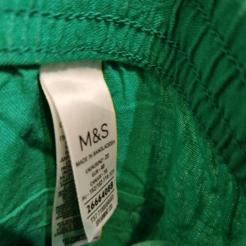 M&S capri linen pants like new, green, sizes 3XL-5XL
