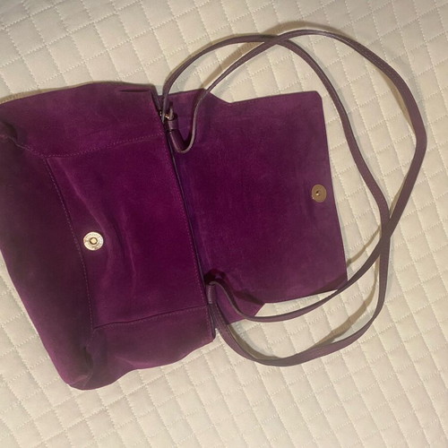 Furla shoulder bag purple like new leather and suede