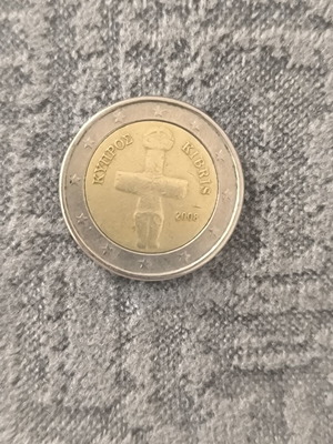 2 euro Cyprus coin used