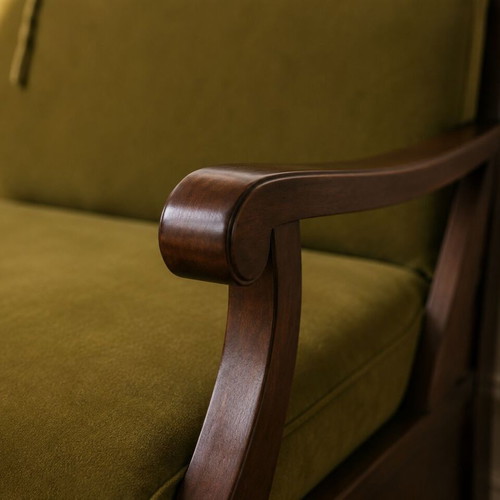 Sofa olive green solid wood like new
