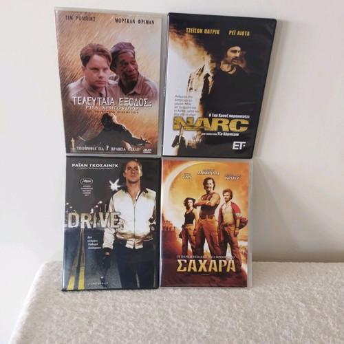 Pack of 4 action and adventure DVDs like new with Greek subtitles