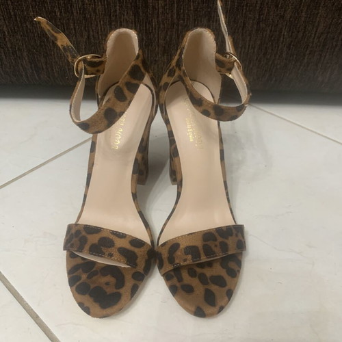 Leopard print sandals new, size 36, black and brown