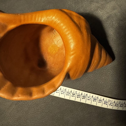 Clay flowerpot in shell shape like new