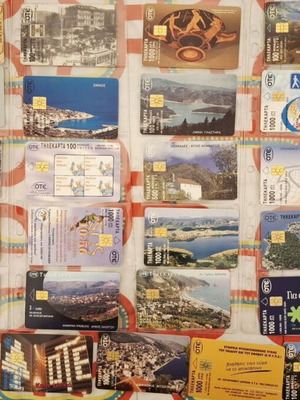Set of 38 used Greek phone cards with Deutsche Telekom 1999
