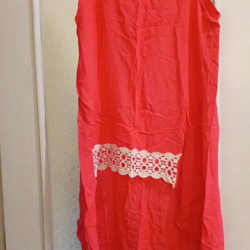 Summer blouse coral asymmetrical size L like new