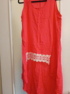 Summer blouse coral asymmetrical size L like new