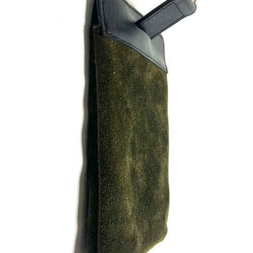 Paco Rabanne small suede green purse used