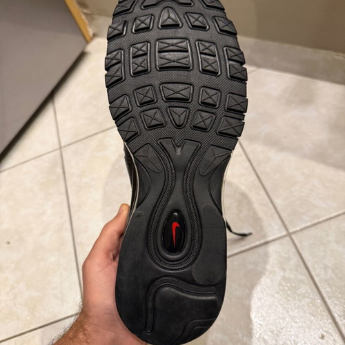 Air Max 97 like new, collectible leather sneakers, size 46, black
