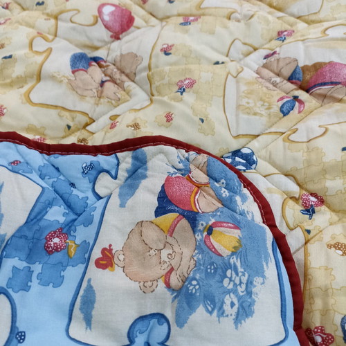 Double quilt two-sided with cotton fabric and baked wadding new