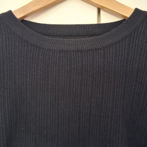 Spring ribbed knit top new, black