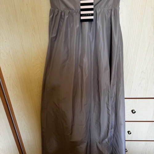 Maxi skirt Lynne new, shiny mocha with slit