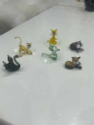 Decorative animal figurines like new, set of 6, handmade