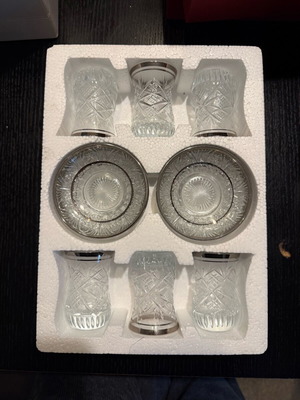 Tea Glasses and Saucers new, in original box
