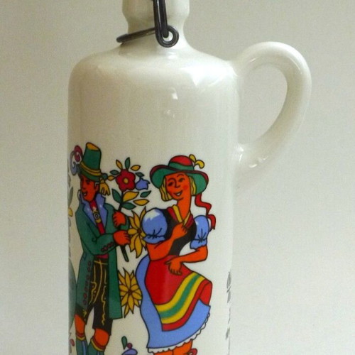 Anton Riemerschmid ceramic liqueur bottle 700ml with Paul Neu Bavarian costume design