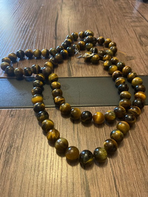 Beads from natural semi-precious stone Eye of the Tiger 85 pcs like new