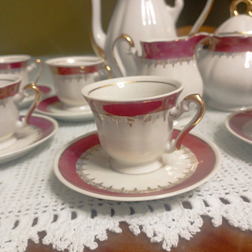 Antique porcelain coffee set from Yugoslavia like new