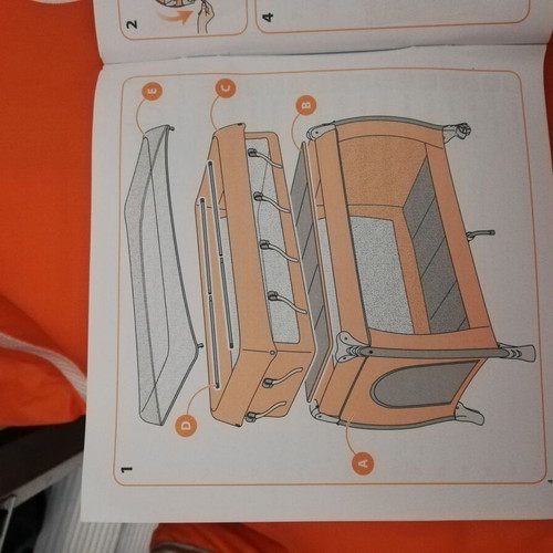 Inglesina Lodge orange playpen used, two-level