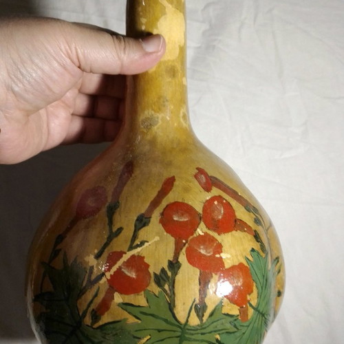 Large pumpkin vintage hand-painted dried used
