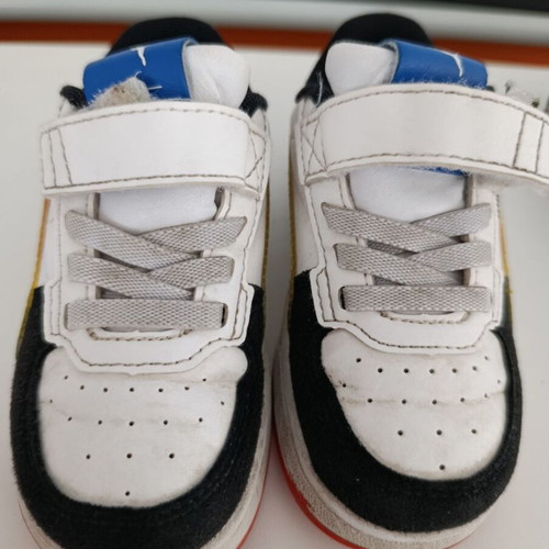 Puma Hot Wheels baby athletic shoes used, size 23, white and red
