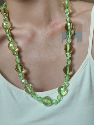 Handmade necklace with beads new, green