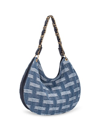 David Jones Sac épaule shoulder bag new, denim woven design