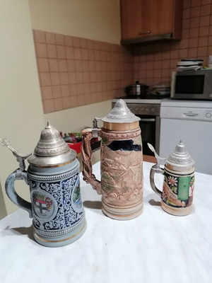 German porcelain beer glasses new, set of 3 pieces