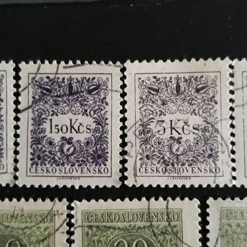 Γραμματόσημα Postage Due Τσεχοσλοβακίας 1954, σε άριστη κατάσταση, σετ 10 τεμαχίων