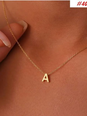 Necklace with letter A gold color, stainless steel new