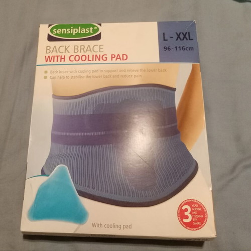 Sensiplast back brace with cooling pad, size L-XXL