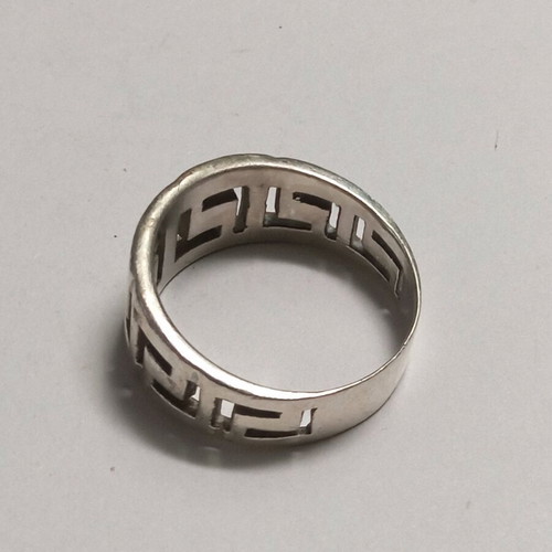 Silver ring 925 Meander size 9.75 handmade