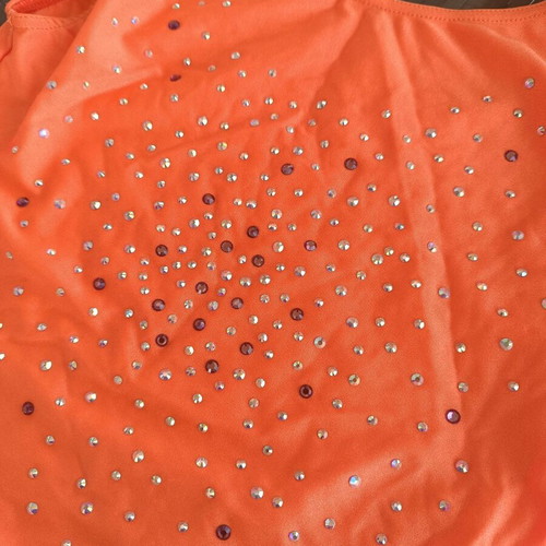Handmade orange-purple dance dress for 7–8 years like new