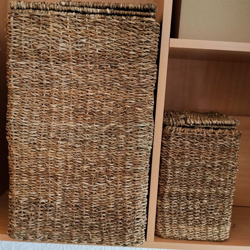 Woven laundry basket, decorative home storage