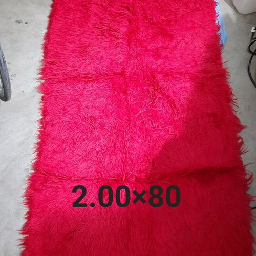 Flokati rug large 2.00x0.80 m like new, red color